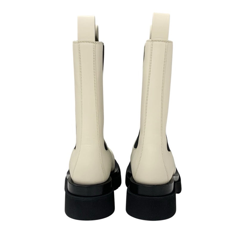 ボッテガヴェネタ BOTTEGAVENETA ラグ ブーツ ショートブーツ 靴 シューズ レザー ホワイト ブラック 未使用 サイドゴア チェルシーブーツ ミドルブーツ