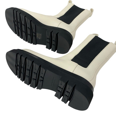 ボッテガヴェネタ BOTTEGAVENETA ラグ ブーツ ショートブーツ 靴 シューズ レザー ホワイト ブラック 未使用 サイドゴア チェルシーブーツ ミドルブーツ