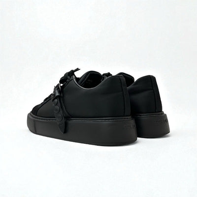 プラダ PRADA STUDDED BUCKLE スニーカー 靴 シューズ ナイロン レザー ブラック 黒 ロゴ スタッズ ベルト