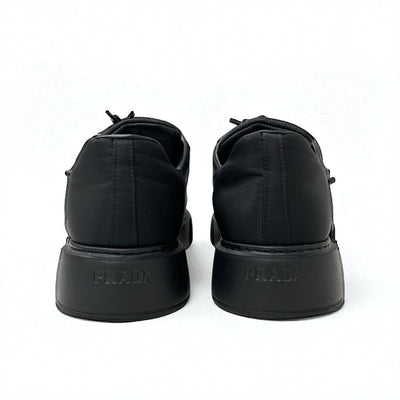 プラダ PRADA STUDDED BUCKLE スニーカー 靴 シューズ ナイロン レザー ブラック 黒 ロゴ スタッズ ベルト
