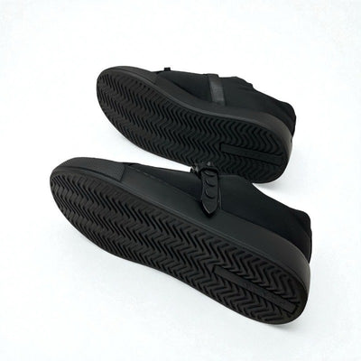 プラダ PRADA STUDDED BUCKLE スニーカー 靴 シューズ ナイロン レザー ブラック 黒 ロゴ スタッズ ベルト