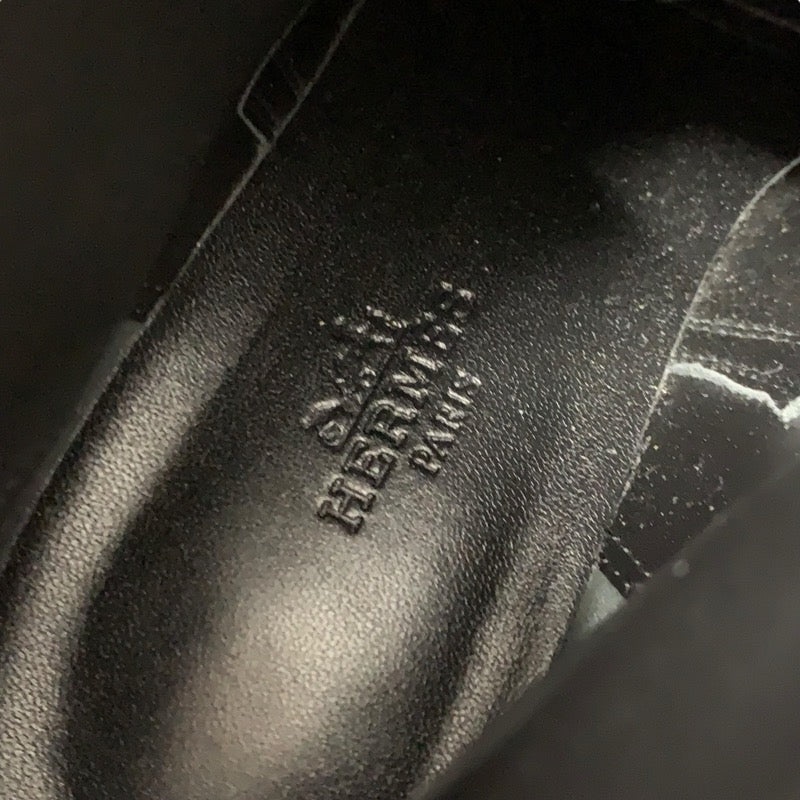 エルメス HERMES フレンチー ブーツ ショートブーツ 靴 シューズ レザー ブラック 黒 シルバー ケリー金具