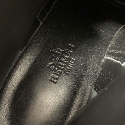 エルメス HERMES フレンチー ブーツ ショートブーツ 靴 シューズ レザー ブラック 黒 シルバー ケリー金具