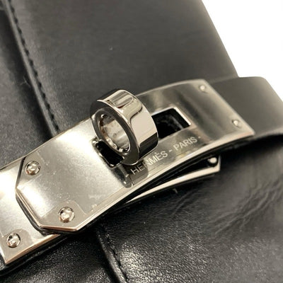 エルメス HERMES フレンチー ブーツ ショートブーツ 靴 シューズ レザー ブラック 黒 シルバー ケリー金具