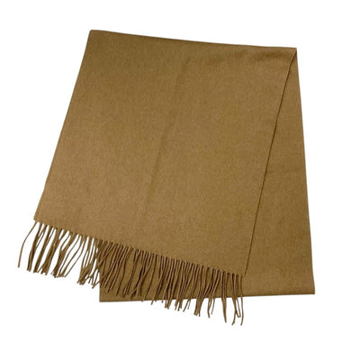 プラダ PRADA マフラー シルク キャメル シルバー トライアングルロゴ ストール