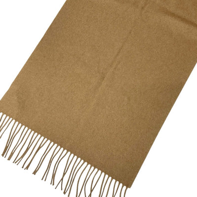 プラダ PRADA マフラー シルク キャメル シルバー トライアングルロゴ ストール