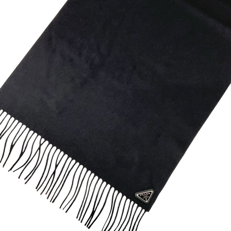 プラダ PRADA マフラー シルク ブラック 黒 トライアングルロゴ ストール