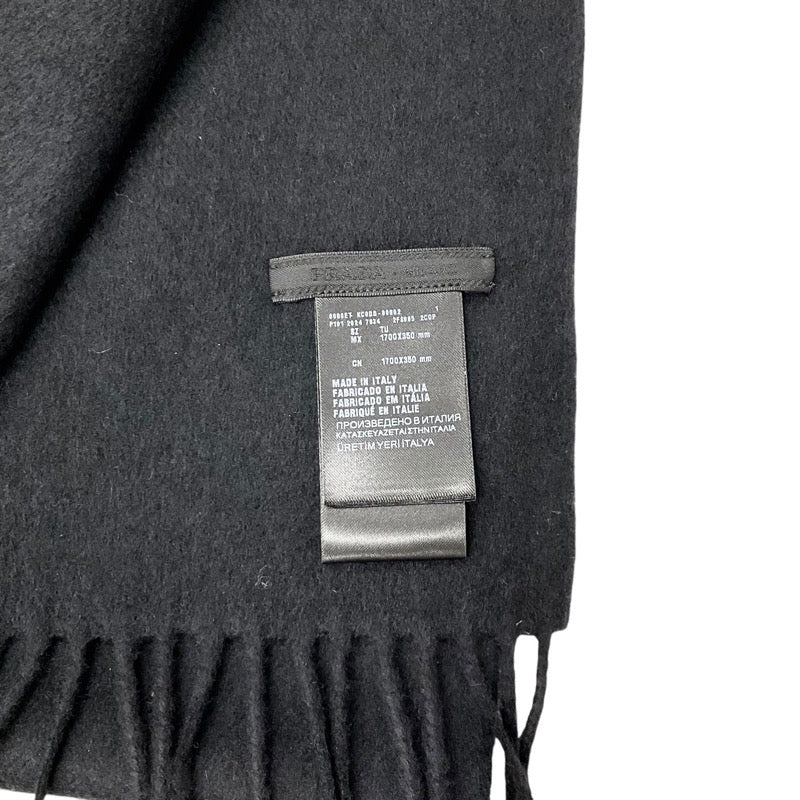 プラダ PRADA マフラー シルク ブラック 黒 トライアングルロゴ ストール