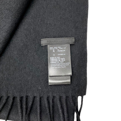 プラダ PRADA マフラー シルク ブラック 黒 トライアングルロゴ ストール