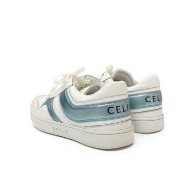 セリーヌ CELINE スニーカー 靴 シューズ レザー ホワイト ブルー 白 ロゴ
