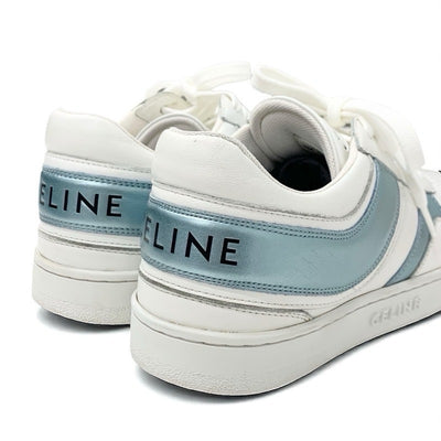 セリーヌ CELINE スニーカー 靴 シューズ レザー ホワイト ブルー 白 ロゴ