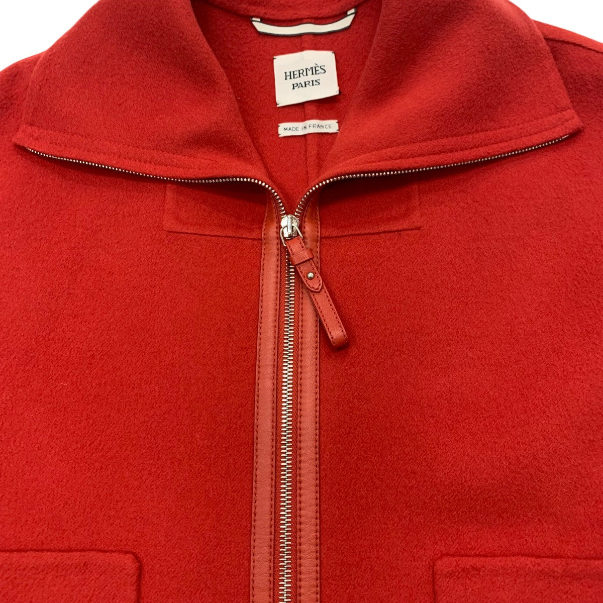 エルメス HERMES アウター カシミヤ レッド ショートコート