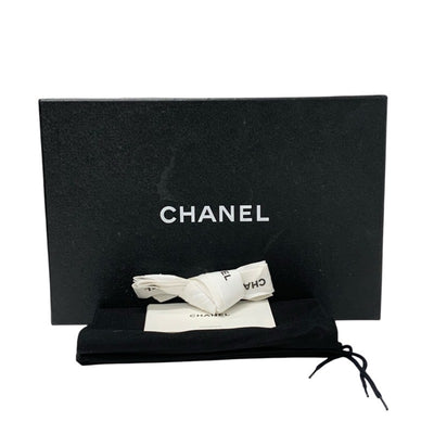 シャネル CHANEL サンダル 靴 シューズ レザー ブラック 黒 ココマーク パール エスパドリーユ フラット ミュール