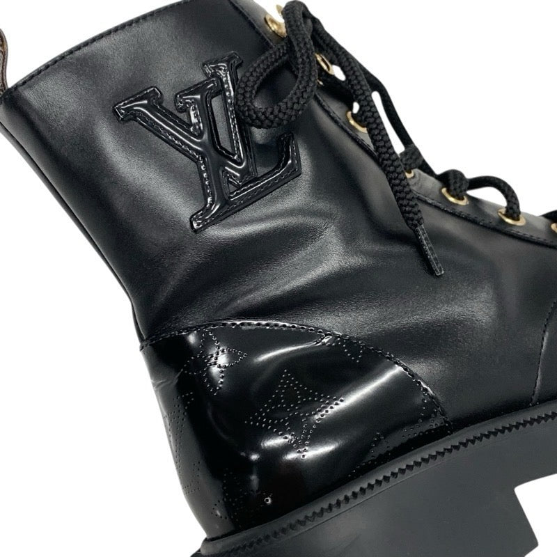 ルイヴィトン LOUIS VUITTON シチズンライン モノグラム ブーツ ショートブーツ 靴 シューズ レザー ブラック 黒 ロゴ レースアップ アンクルブーツ