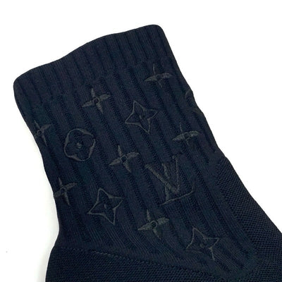 ルイヴィトン LOUIS VUITTON シルエットライン モノグラム ブーツ ショートブーツ 靴 シューズ ファブリック ブラック ブラウン 黒 アンクルブーツ ソックスブーツ ニット