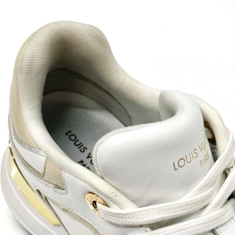ルイヴィトン LOUIS VUITTON ネオランアウェイライン スニーカー 靴 シューズ ホワイト ベージュ ゴールド ロゴ