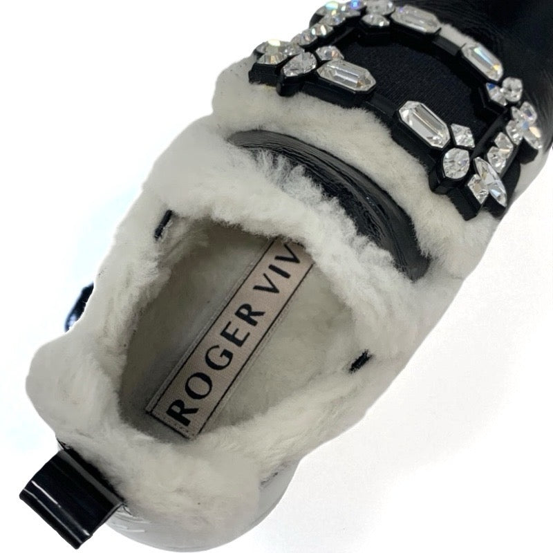 ロジェヴィヴィエ Roger Vivier ヴィヴラン シャーリング スニーカー 靴 シューズ パテント ムートン ブラック ストラスバックル ビジュー