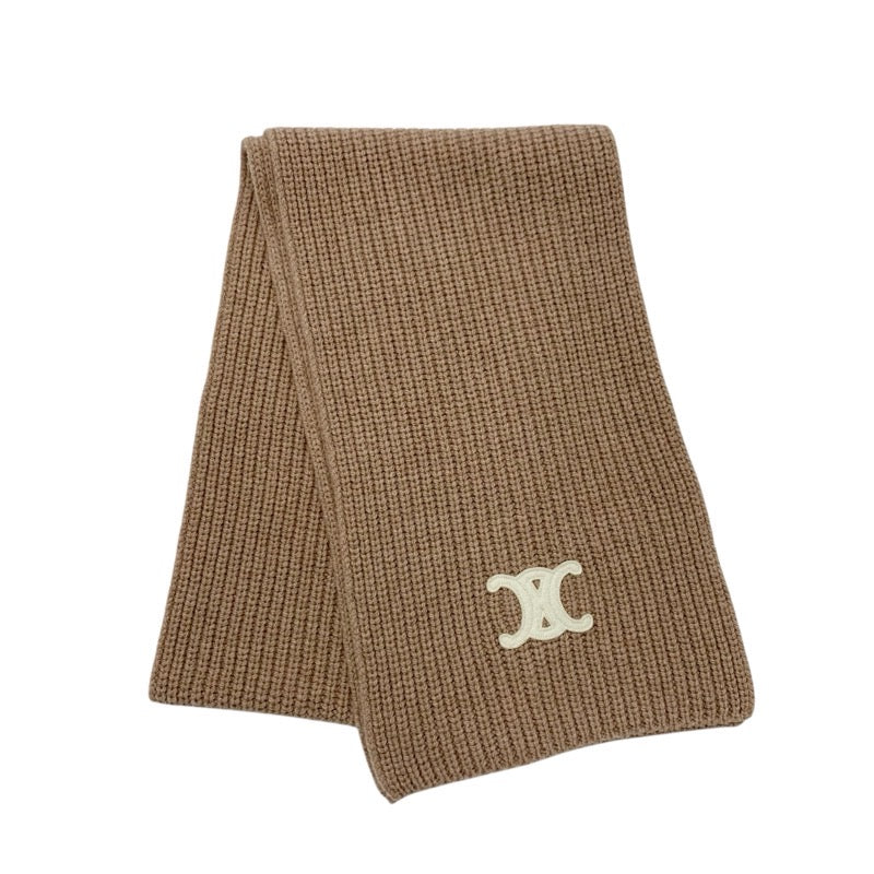 セリーヌ CELINE マフラー カシミヤ ピンクブラウン トリオンフ