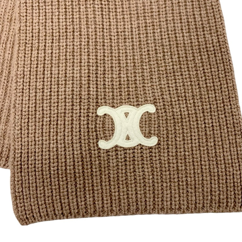 セリーヌ CELINE マフラー カシミヤ ピンクブラウン トリオンフ