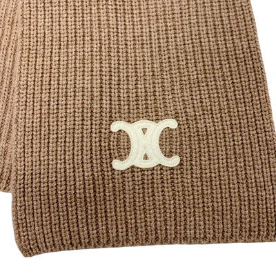 セリーヌ CELINE マフラー カシミヤ ピンクブラウン トリオンフ