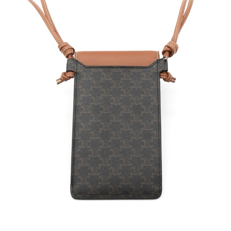 セリーヌ CELINE 携帯・スマホアクセサリー ブラウン トリオンフ ロゴ フォンケース モバイルポーチ ポシェット