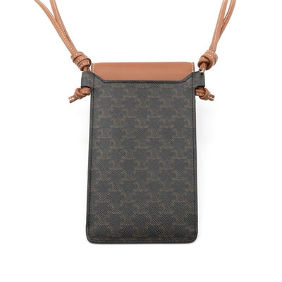 セリーヌ CELINE 携帯・スマホアクセサリー ブラウン トリオンフ ロゴ フォンケース モバイルポーチ ポシェット