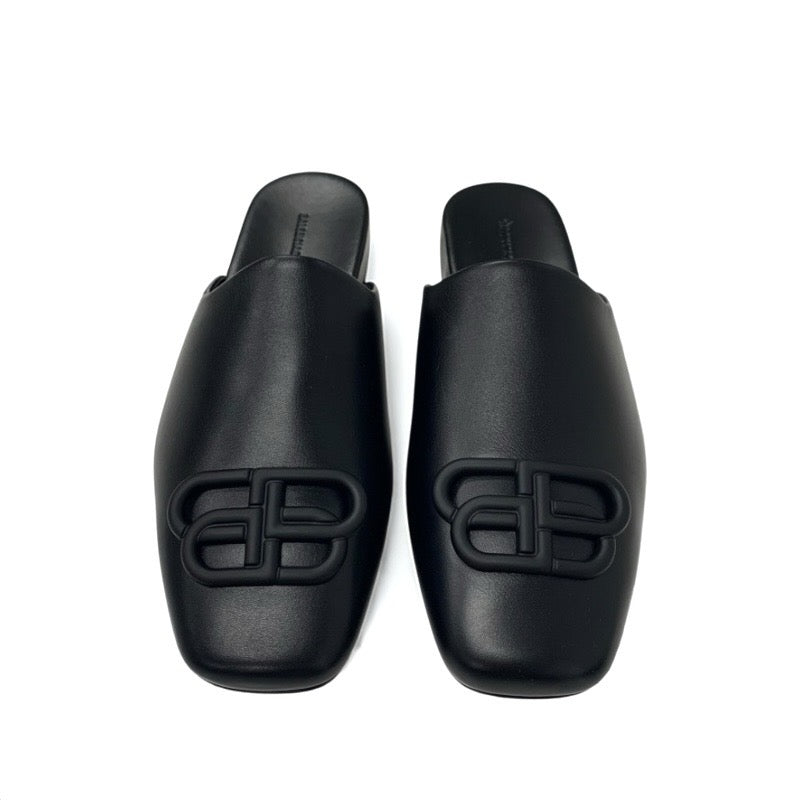 バレンシアガ BALENCIAGA COSY BB サンダル 靴 シューズ レザー ブラック 黒 未使用 BBロゴ ミュール