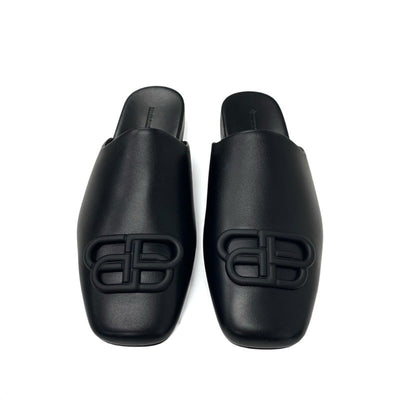 バレンシアガ BALENCIAGA COSY BB サンダル 靴 シューズ レザー ブラック 黒 未使用 BBロゴ ミュール