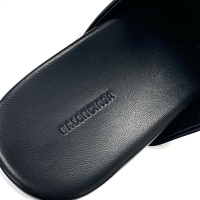 バレンシアガ BALENCIAGA COSY BB サンダル 靴 シューズ レザー ブラック 黒 未使用 BBロゴ ミュール
