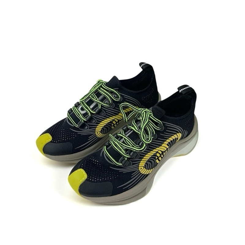 グッチ GUCCI RUN スニーカー 靴 シューズ ファブリック ブラック イエロー 未使用 インターロッキングG ロゴ グッチ GUCCI RUN スニーカー 靴 シューズ ファブリック ブラック