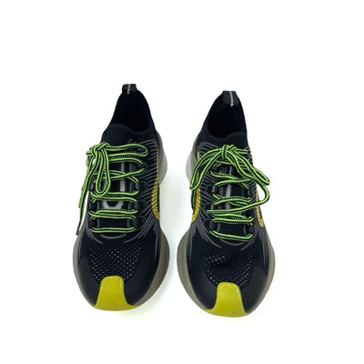 グッチ GUCCI RUN スニーカー 靴 シューズ ファブリック ブラック イエロー 未使用 インターロッキングG ロゴ