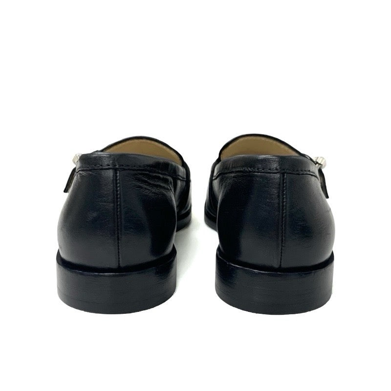 ジミーチュウ JIMMY CHOO ローファー 革靴 靴 シューズ レザー ブラック 黒 CHERI ビジュー バックル フラットシューズ