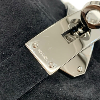 エルメス HERMES サンジェルマン ブーツ ショートブーツ 靴 シューズ スエード ブラック 黒 シルバー ケリー金具