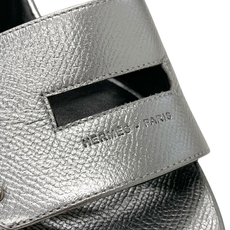 エルメス HERMES ヴェリー サンダル 靴 シューズ レザー シルバー ケリークラスプ ミュール