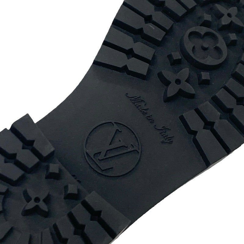 ルイヴィトン LOUIS VUITTON ドロップスライン モノグラム ブーツ ショートブーツ 靴 シューズ ラバー ブラック 黒 ロゴ レインブーツ