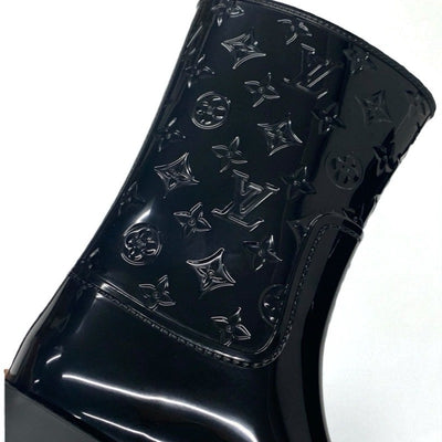 ルイヴィトン LOUIS VUITTON ドロップスライン モノグラム ブーツ ショートブーツ 靴 シューズ ラバー ブラック 黒 ロゴ レインブーツ