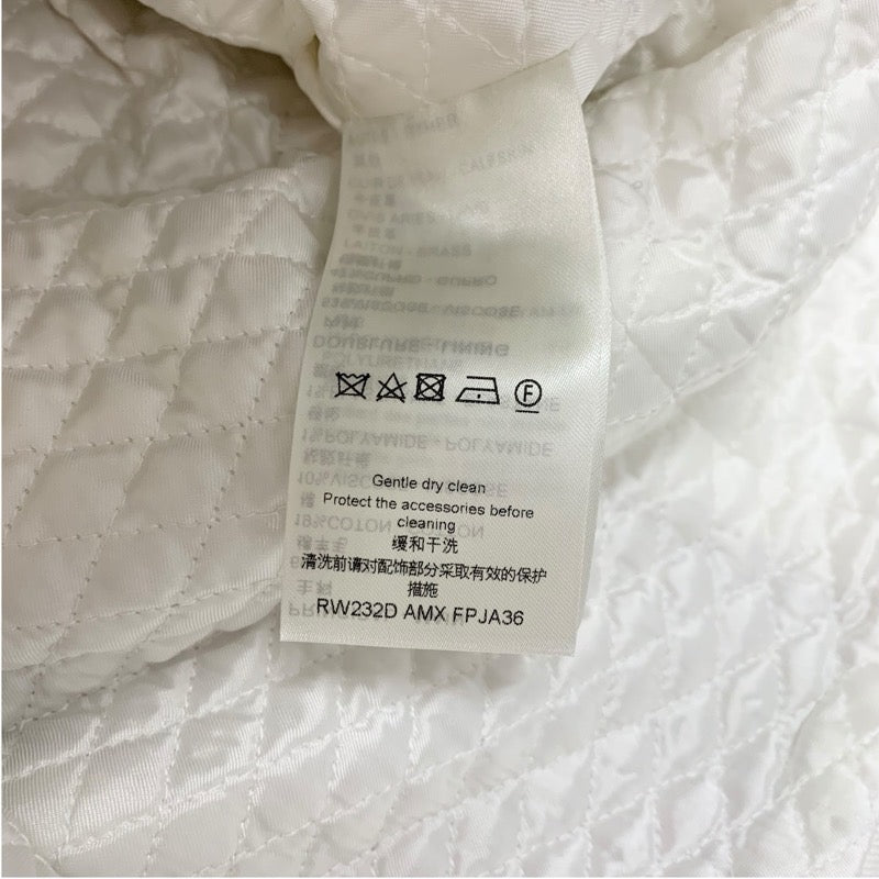 未使用 ルイヴィトン LOUIS VUITTON ツイード アウター ジャケット ジップアップ LVロゴ ウール ピンク ホワイト