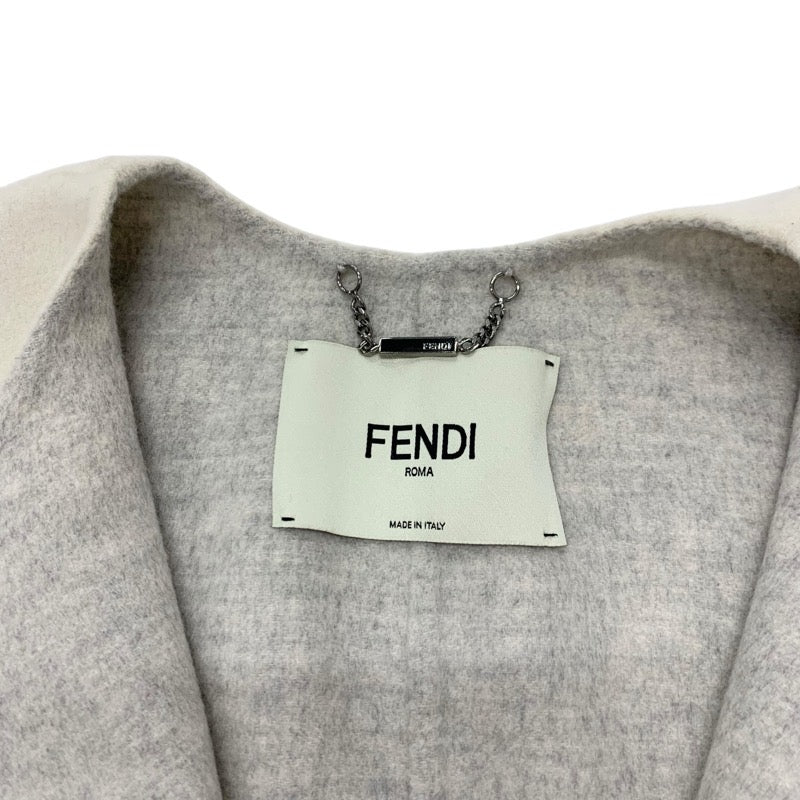 フェンディ FENDI アウター カシミヤ ホワイト ピンク ショートジャケット ミンク