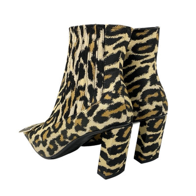 ロジェヴィヴィエ Roger Vivier ブーツ ショートブーツ 靴 シューズ ファブリック ベージュ ブラック ゴールド メタルバックル レオパード