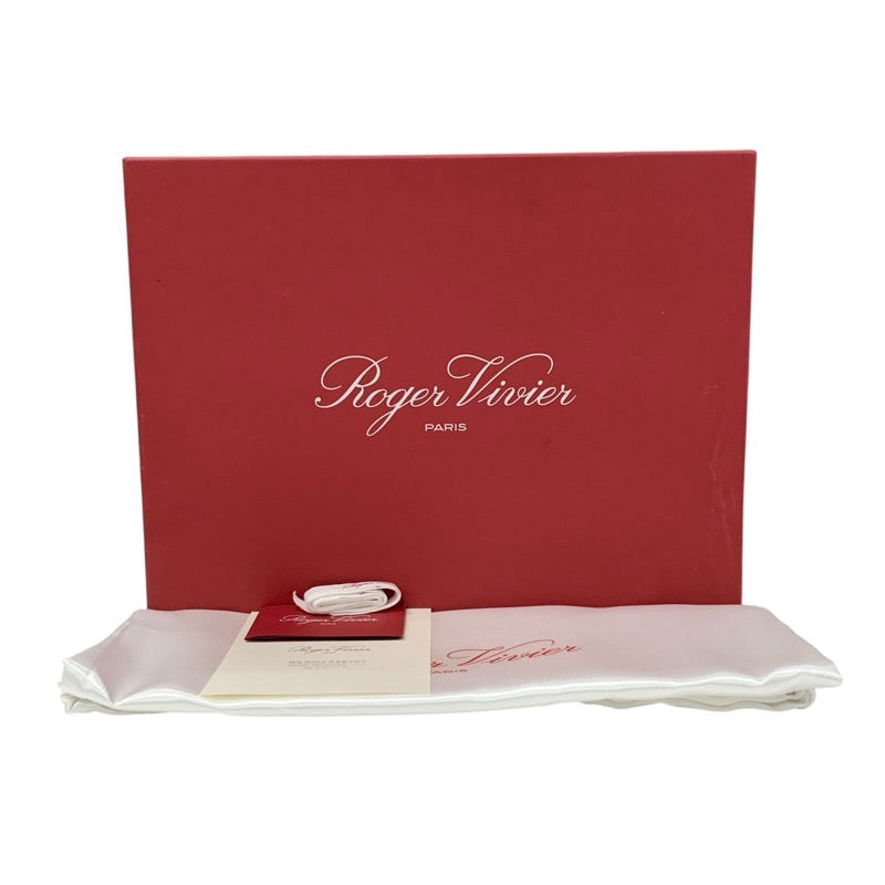 ロジェヴィヴィエ Roger Vivier ブーツ ショートブーツ 靴 シューズ ファブリック ベージュ ブラック ゴールド メタルバックル レオパード
