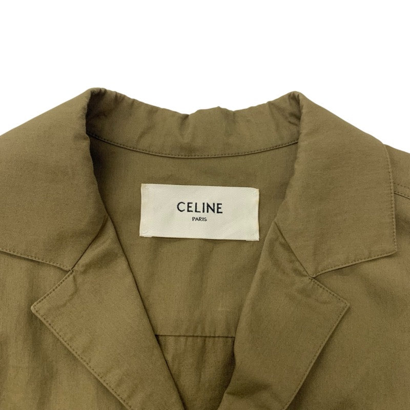 セリーヌ CELINE ワンピース コットン カーキ ゴールド サファリドレス