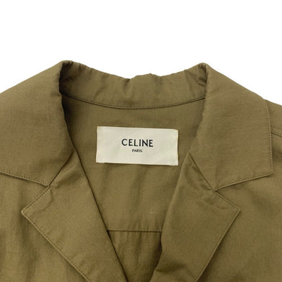 セリーヌ CELINE ワンピース コットン カーキ ゴールド サファリドレス