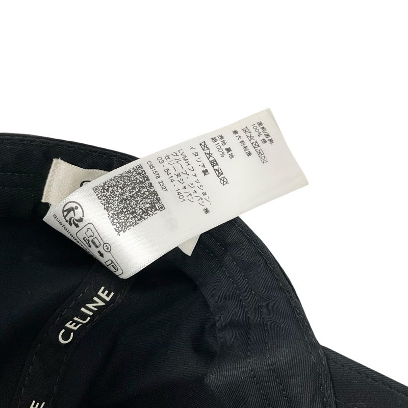 セリーヌ CELINE キャップ 帽子 コットン ブラック ホワイト イニシャル ベースボールキャップ