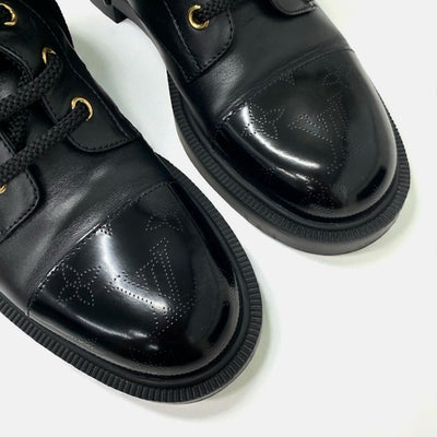 ルイヴィトン LOUIS VUITTON シチズンライン モノグラム ブーツ ショートブーツ 靴 シューズ レザー ブラック 黒 ロゴ レースアップ アンクルブーツ