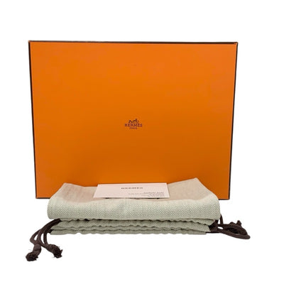 エルメス HERMES ガエル サンダル 靴 シューズ レザー ホワイト 白 未使用 シェーヌダンクル ミュール フラットサンダル