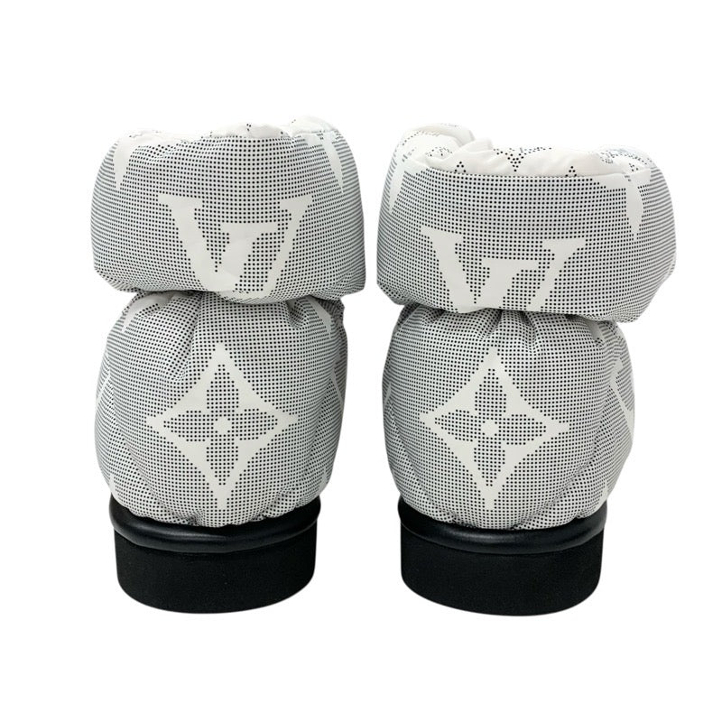 ルイヴィトン LOUIS VUITTON ピローライン モノグラム ブーツ ショートブーツ 靴 シューズ ナイロン ホワイト ブラック 未使用 アンクルブーツ