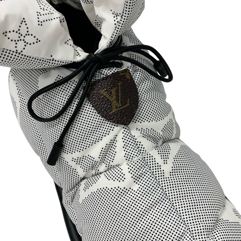 ルイヴィトン LOUIS VUITTON ピローライン モノグラム ブーツ ショートブーツ 靴 シューズ ナイロン ホワイト ブラック 未使用 アンクルブーツ
