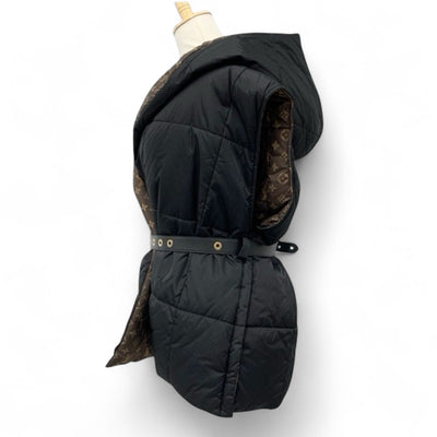 ルイヴィトン LOUIS VUITTON アウター ブラック スリーブレスピローパファーラップジャケット モノグラム ダウンベスト ベルト