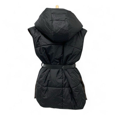 ルイヴィトン LOUIS VUITTON アウター ブラック スリーブレスピローパファーラップジャケット モノグラム ダウンベスト ベルト