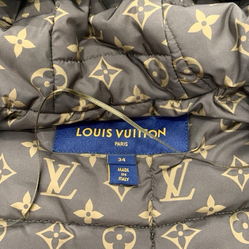 ルイヴィトン LOUIS VUITTON アウター ブラック スリーブレスピローパファーラップジャケット モノグラム ダウンベスト ベルト